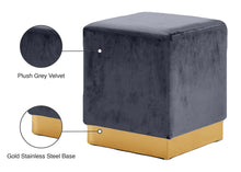 Load image into Gallery viewer, Jax - Stool Ottoman with Gold Base
