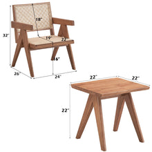 Load image into Gallery viewer, Armchair And Matching Square End Table, 2 Piece Living Room Set - Natural
