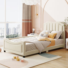Load image into Gallery viewer, Upholstered Daybed With Classic Stripe Shaped Headboard
