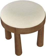 Load image into Gallery viewer, Larea - Linen Textured Fabric Upholstered Ottoman - Walnut Base
