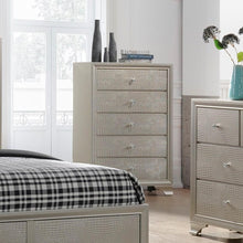 Load image into Gallery viewer, Crown Mark Lyssa 5 Drawer Chest in Embossed Crocodile Pattern image
