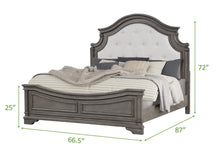 Load image into Gallery viewer, Galaxy Home Grace Queen Bed in Gray
