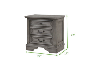 Galaxy Home Grace Nightstand in Gray - Ego Home Furniture