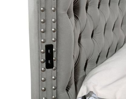 Galaxy Home Hazel Queen Bed in Gray