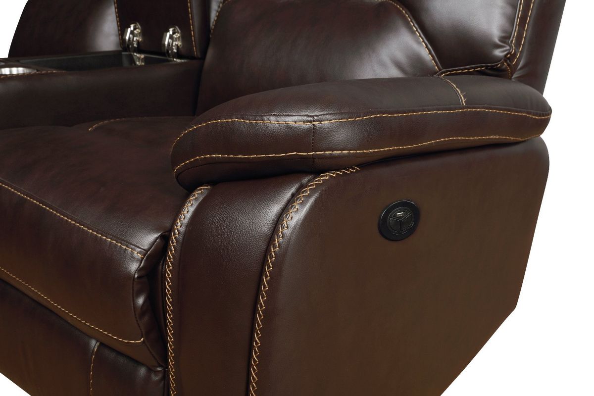 Galaxy Home Hong Kong Power Reclining Sectional in Brown