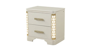 Galaxy Home Jasmine Nightstand in Beige - Ego Home Furniture