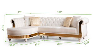 Galaxy Home Julia Sectional In White