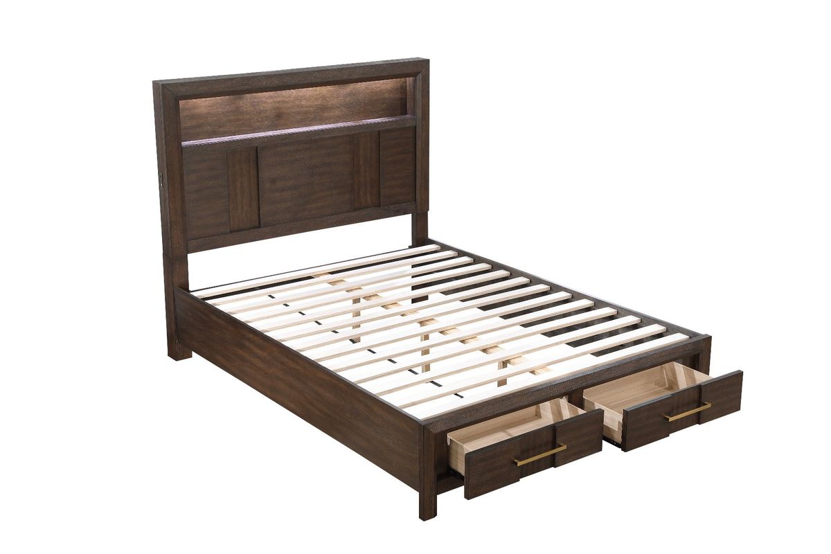 Galaxy Home Kenzo Queen Bed in Brown