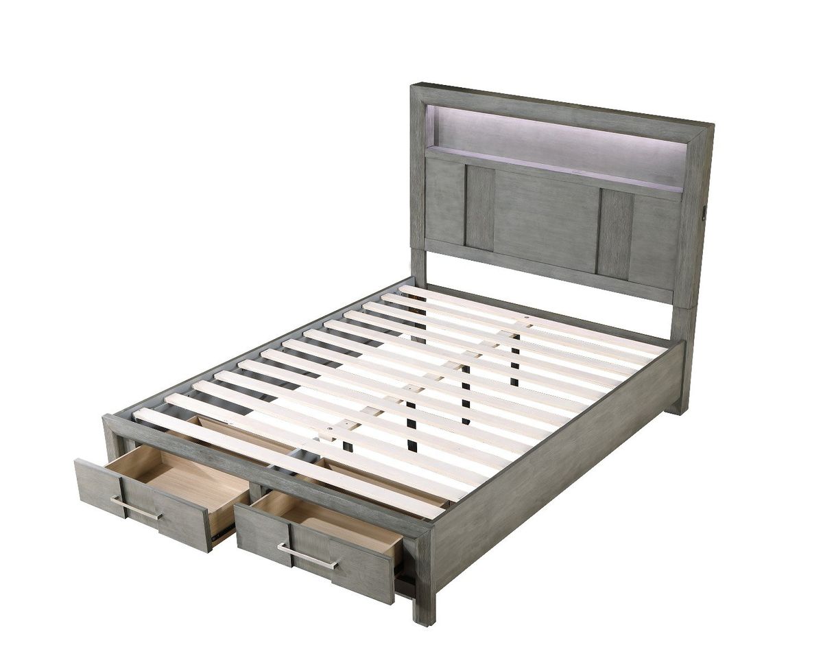 Galaxy Home Kenzo Full Bed in Gray