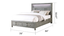Load image into Gallery viewer, Galaxy Home Kenzo King Bed in Gray
