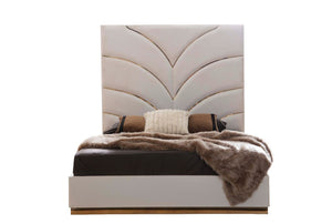 Galaxy Home Laura Gold Queen Bed in White