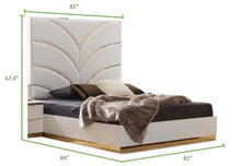 Load image into Gallery viewer, Galaxy Home Laura Gold King Bed in White
