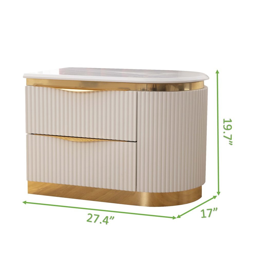 Galaxy Home Laura Gold Detailed Right Nightstand