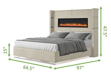 Load image into Gallery viewer, Galaxy Home Lizelle Queen Bed in with Ambient Lighting in Beige
