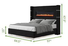 Load image into Gallery viewer, Galaxy Home Lizelle Queen Bed in with Ambient Lighting in Black
