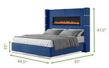 Load image into Gallery viewer, Galaxy Home Lizelle Queen Bed in with Ambient Lighting in Blue
