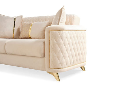 Galaxy Home Luna Loveseat in Ivory