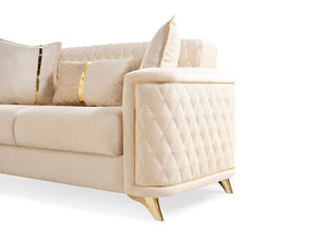Galaxy Home Luna Loveseat in Ivory