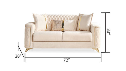 Galaxy Home Luna Loveseat in Ivory