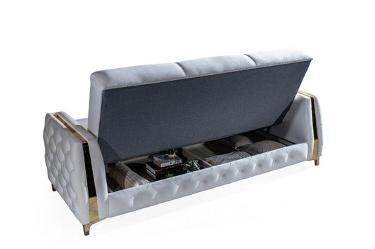 Galaxy Home Lust Sleeper Sofa in Off White