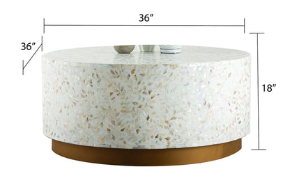 Galaxy Home Modern Luxe Coffee Table in Ivory