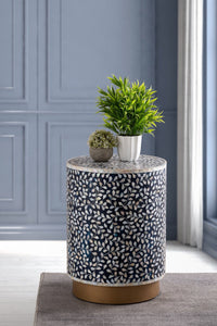 Galaxy Home Modern Luxe End Table in Navy - Ego Home Furniture