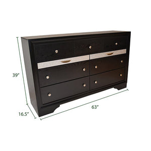 Galaxy Home Matrix 7 Drawer Dresser in Black - Ego Home Furniture