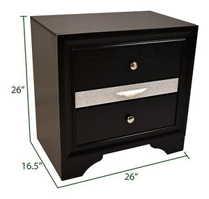 Galaxy Home Matrix Nightstand in Black - Ego Home Furniture