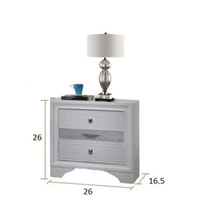 Galaxy Home Matrix Nightstand in White - Ego Home Furniture