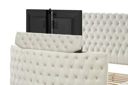 Galaxy Home Maya Queen Bed in Cream