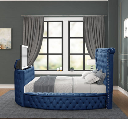Galaxy Home Maya Queen Bed in Navy