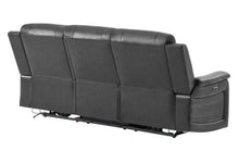 Load image into Gallery viewer, U8879 BLANCHE CHARCOAL PWR REC SOFA W/LED &amp; GLOBAL SURROUND SYSTEM
