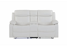 Load image into Gallery viewer, U6026 BLANCHE WHITE CONSOLE RECLINING LOVESEAT WITH LED AND SPEAKER
