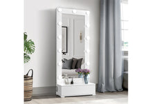 Load image into Gallery viewer, ELLA WHITE NARROW TALL MIRROR WITH LED AND SPEAKER
