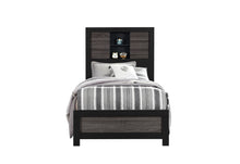 Load image into Gallery viewer, LISBON GREY/BLACK BOOKCASE TWIN BED
