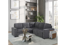 Load image into Gallery viewer, U2660 GREY SECTIONAL W/O CHAISE AND W/ PULLOUT SOFA BED
