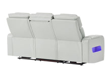 Load image into Gallery viewer, U8611 BLANCHE SILVER PWR REC SOFA WITH PHR AND LED
