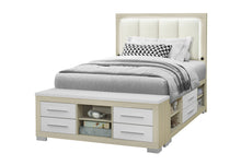 Load image into Gallery viewer, EMMA NATURAL/WHITE FULL BED WITH LED AND USB
