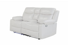 Load image into Gallery viewer, U6026 BLANCHE WHITE CONSOLE RECLINING LOVESEAT WITH LED AND SPEAKER
