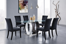 Load image into Gallery viewer, D1628 DINING TABLE AND 6 D03 BLACK DINING CHAIRS
