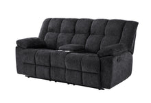 Load image into Gallery viewer, U6000 BLACK CONSOLE RECLINING LOVESEAT
