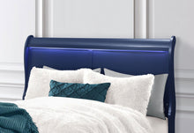 Load image into Gallery viewer, CHARLIE BLUE KING BED WITH LED, DRESSER, MIRROR, NIGHTSTAND

