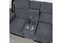 Load image into Gallery viewer, U5914/U5915 GREY/BLACK REC SOFA/CRLS W/IMMERSIVE SOUND &amp; BLUE LED/REC
