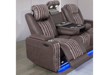 Load image into Gallery viewer, U8000 BROWN PWR REC SOFA W/PHR, DDT, READING LIGHT &amp; LED LIGHT
