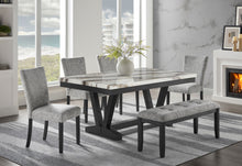 Load image into Gallery viewer, D1319 BLK/WHT DINING TABLE, 4 D1319 LT GREY DC &amp; D1319 LT GREY BN

