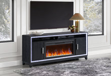 Load image into Gallery viewer, LILY DARK GREY ENT UNIT 72 INCH W/ LED, SPEAKERS, CRYSTAL INSERTS
