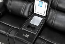 Load image into Gallery viewer, U8880 BLACK LEATHER POWER RECLINING SOFA/POWER CONSOLE RECLINING SOFA

