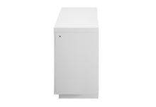Load image into Gallery viewer, AILEEN WHITE 66" ENT UNIT W/LED, SPEAKERS, CRYSTAL AND POP-UP DOORS

