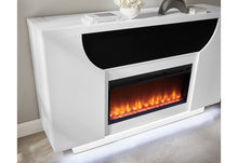 Load image into Gallery viewer, AVEENA WHITE 76" ENT UNIT WITH TV, LED, SPEAKERS, CRYSTAL AND POP-UP
