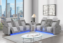Load image into Gallery viewer, U8000 GREY PWR REC SOFA/PWR CONSOLE REC LOVESEAT W/PHR
